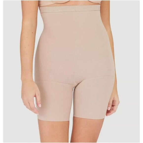 ASSETS by SPANX Women's High-Waist Mid-Thigh Super Control Shaper Tan Size 3 - Picture 1 of 6